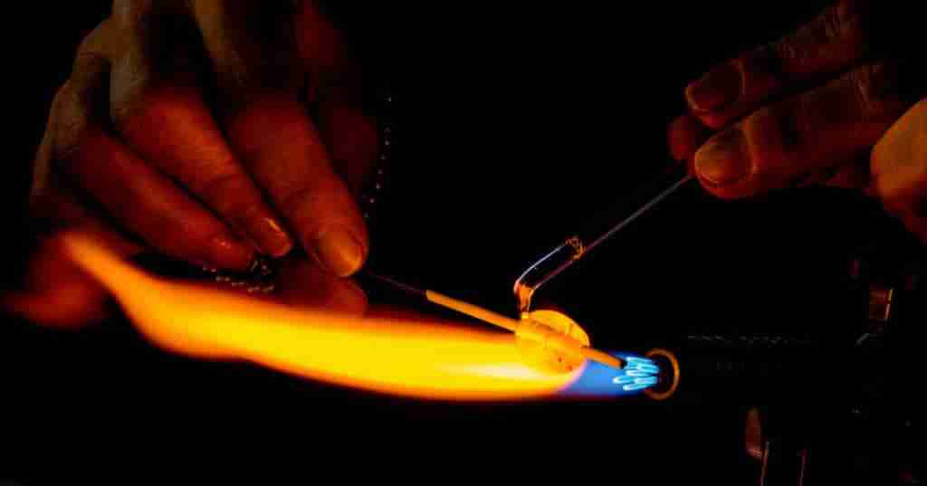 Glass Bead with Flame